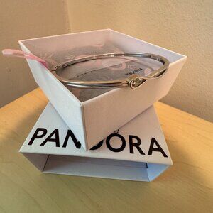 ✨ Rare Pandora Infinite 14k White Gold Diamond Bangle | 0.25 ct TW | 8” | Size M